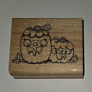 JRL Design Halloween Smiles Rubber Stamp N211 Pumpkin Jack-O-Lantern NEVER USED